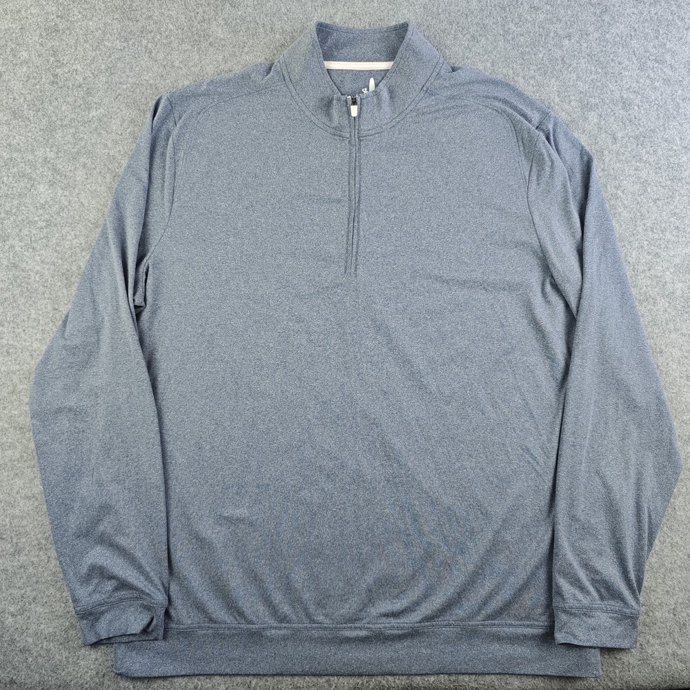 Johnnie O 1/4 Zip Pullover Mens XL Heather Blue Golf Performance Stretch Mock